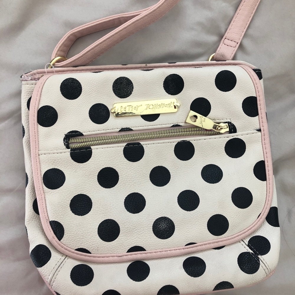 Betsey Johnson polka dot crossbody bag